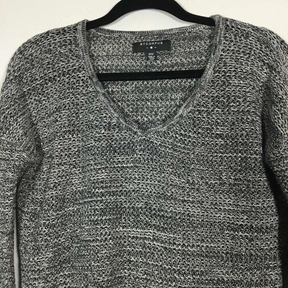 By Corpus Charcoal Grey Knitted Minimalist Casual Neutral Autumn Fall Sweater M - Picture 2 of 7